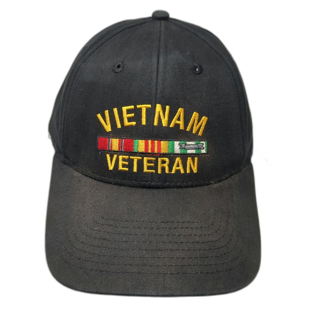 US Honor Baseball Cap Black One Size Vietnam Veteran Strapback Embroidered Hat